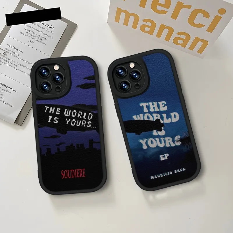 The World Is Yours Scarface Phone Case Black For IPhone 14 11 13 12 Pro Max Mini Xs X Xr 7 8 Plus SE2020 Leather Soft Coque