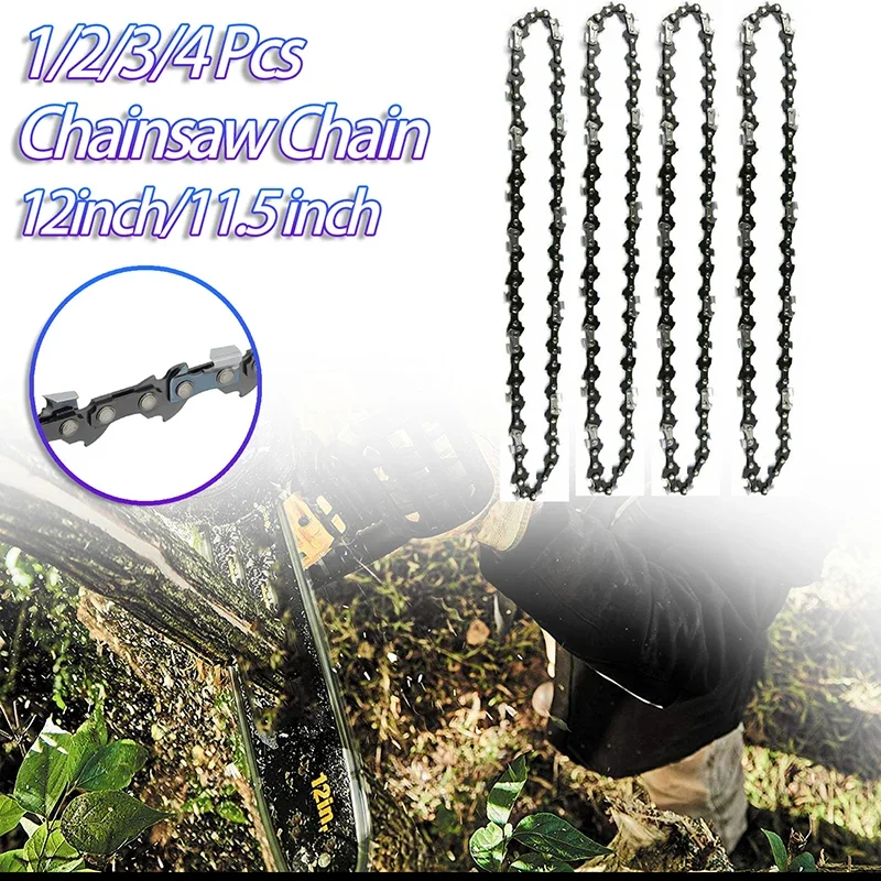 1/2/3/4Pcs 12/11.5 Inch Chainsaw Saw Chain 44 Drive Link 22 Cutter 3/8