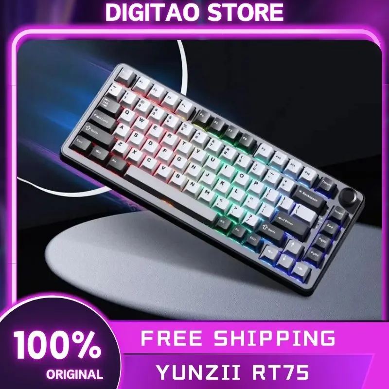 

Yunzii Rt75 Wired Magnetic Switch Keyboard 82 Keys Keyboard Hot-Swap Adjustable Key Range Gamer Keyboard Custom Gaming Keyboard