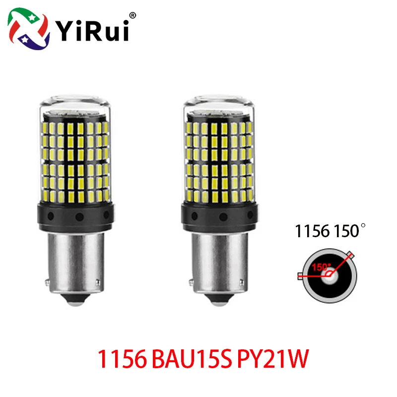 YiRui 2 stuks 12-48V Nieuwe Led-lampen 144smd Lamp Reverse Richtingaanwijzer BA15S P21W BAU15S PY21W 7440 W21W P21/5W 1157 BAY15D