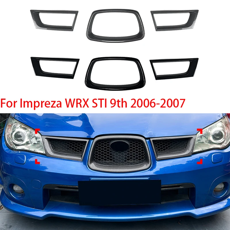 For Subaru Impreza WRX STI 9th Generation 2006-2007 ABS Car Front Grille Inlet Grill Hood Mesh Body Kit Tuning