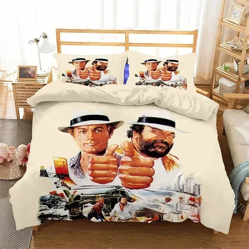 Exquisite 3D Print Bud Spencer Terence Hill Bedding Set Pillowcase Band Duvet Cover Double Twin Full Queen King Adult Kids Bedcl