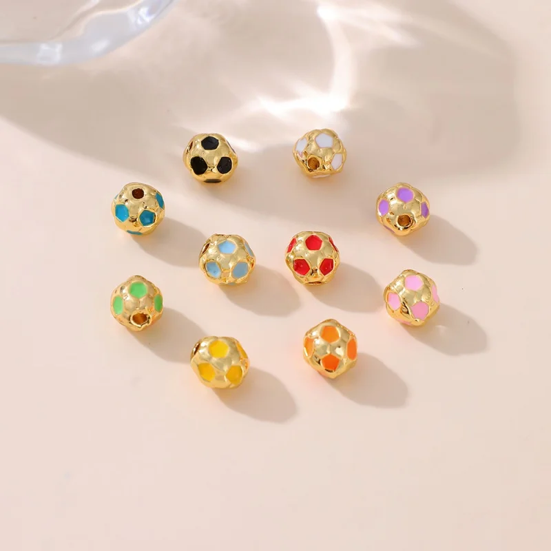 DIY Copper Droplet-Shaped Football Beads: Handmade Accessories for Necklaces, Bracelets, and Pendants