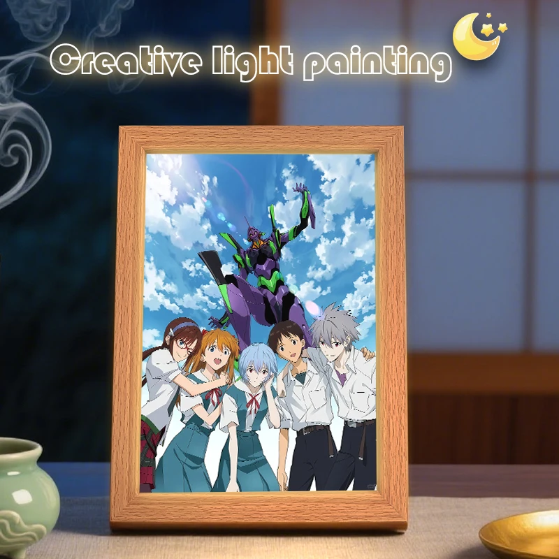 

Аниме Neon Genesis Evangelion светодиодная трехцветная осветительная лампа USB-разъем персонализированная настольная лампа игрушка Рождественский подарок лампа лунного света