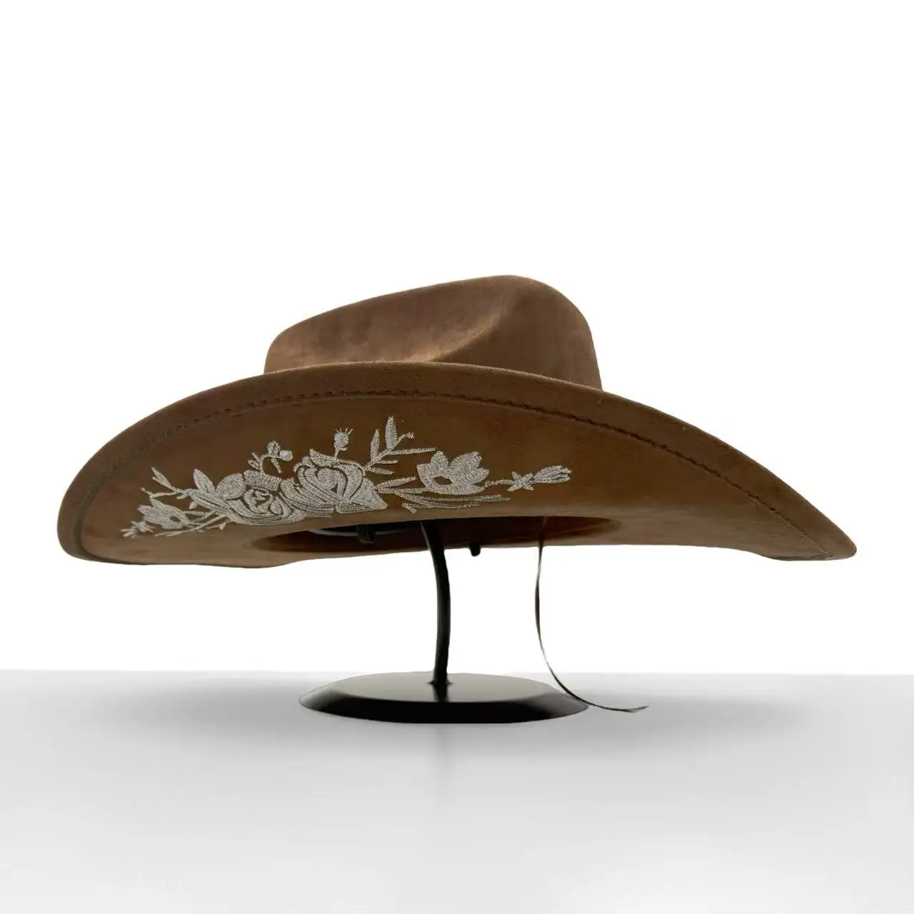 HongLuan Brown Glitter Costume Hat Adult, Cowboy Hats Rhinestone for Woman, Cowboy Cosplay Female Accessories & Cowgirl Cap