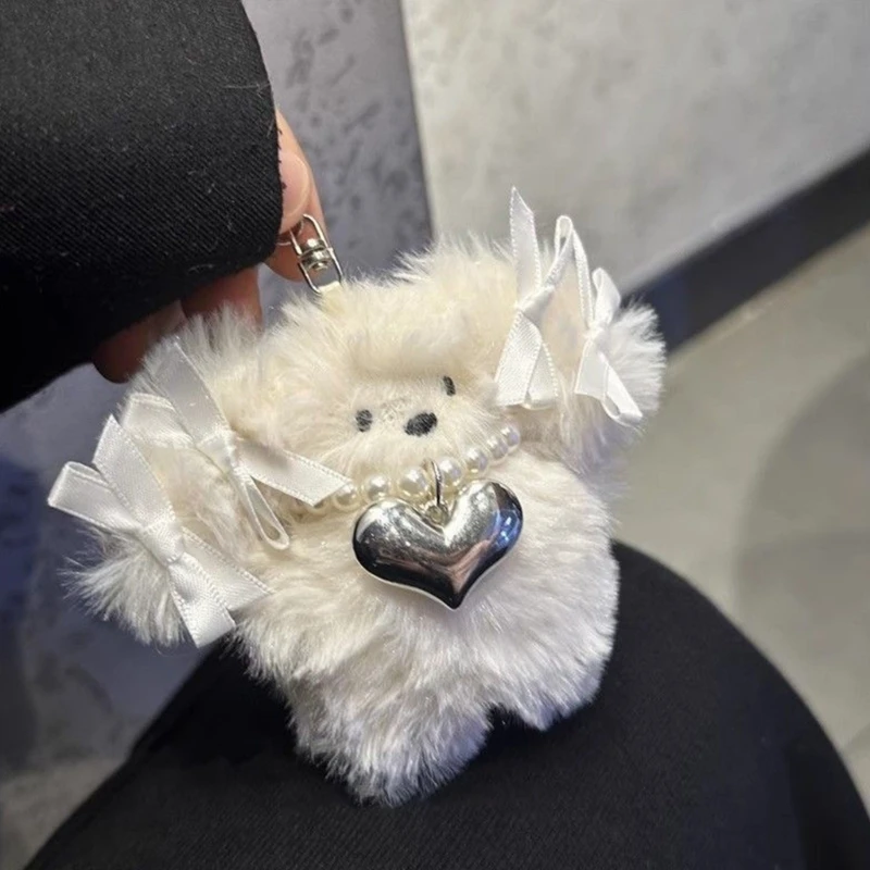 Bowknot Dog Keychain Pendant Decorations Charm for Bag Backpack Handbag