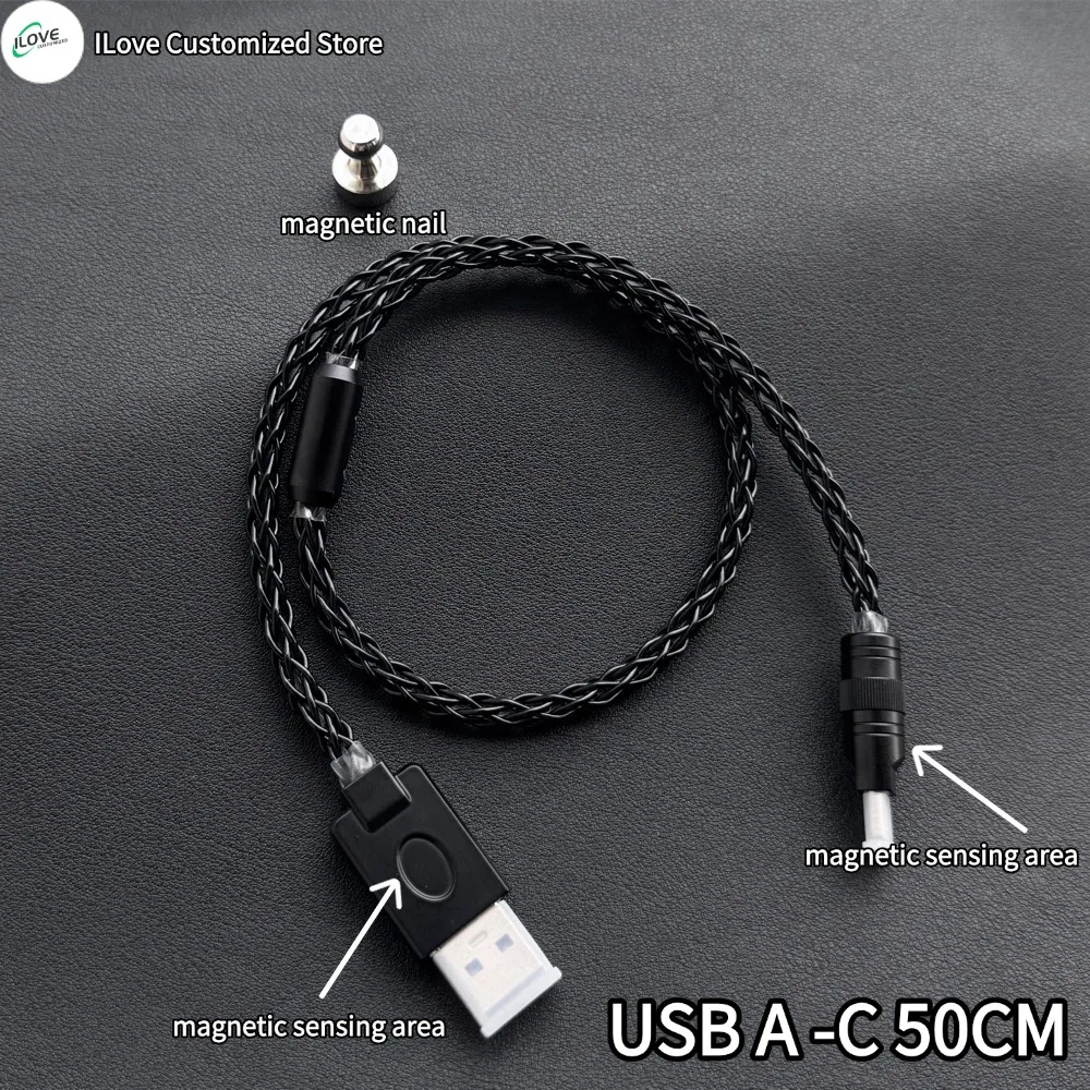 15 cm langes C-C/USB-C-Tastaturkabel aus Einkristallkupfer unterstützt 8K magnetisch steuerbare Lichter für HMlab Hub
