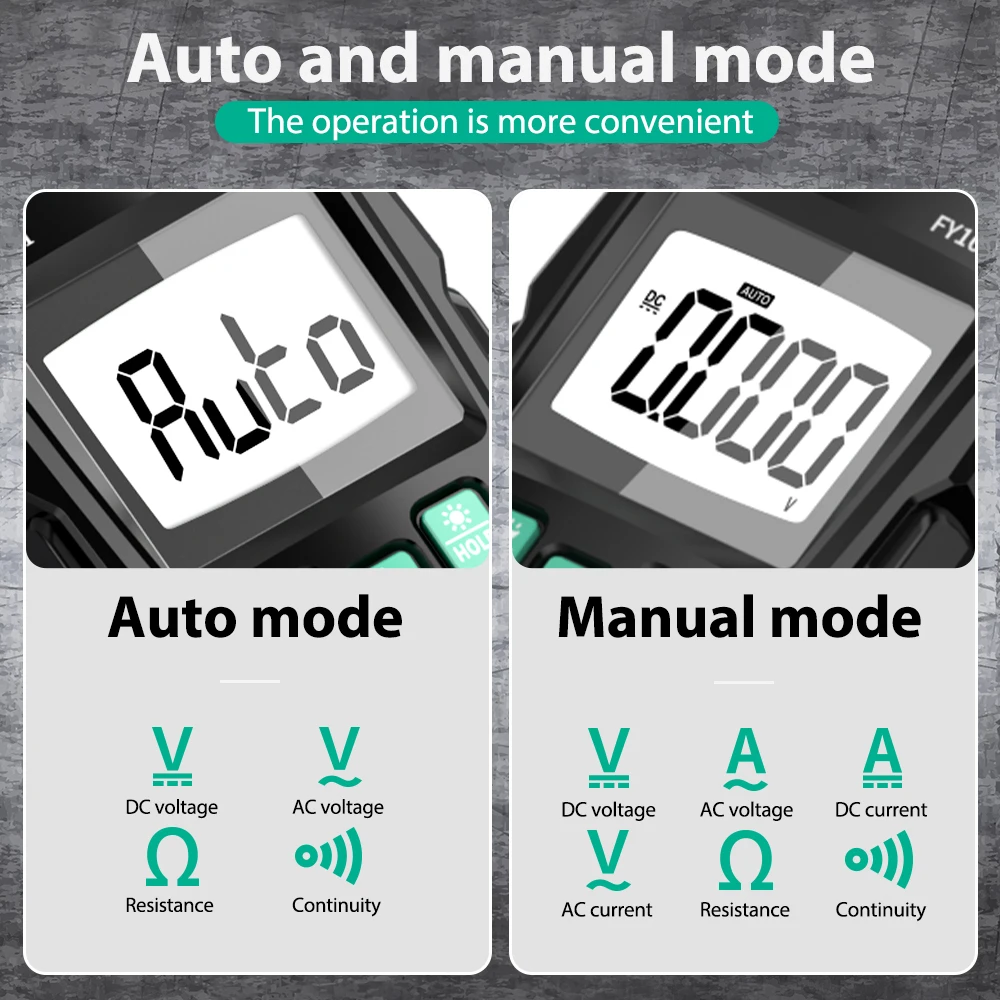 MASTFUYI Professional Digital Multimeter 600V/400mA AC/DC Voltage Current Auto-Range Volt/Amp/Ohm/NCV Tester Tools