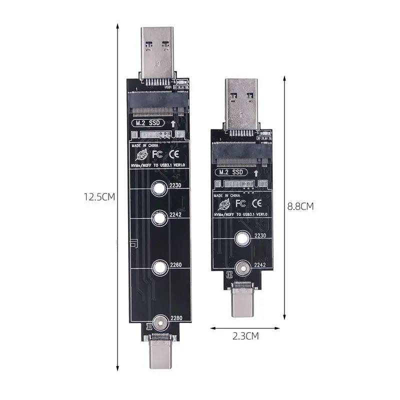 

М. 2 твердотельных SSD жестких диска с двойным протоколом NGFF NVMe к USB3.1 Gen2 адаптер Type-C A с двойной головкой