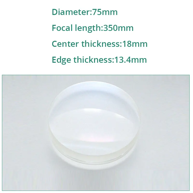 60mm 75mm 100mm Achromatic Doublet Double Convex Lens Focal 300mm 350mm 202mm DIY Astronomic Telescope Objective Lens Biconvex