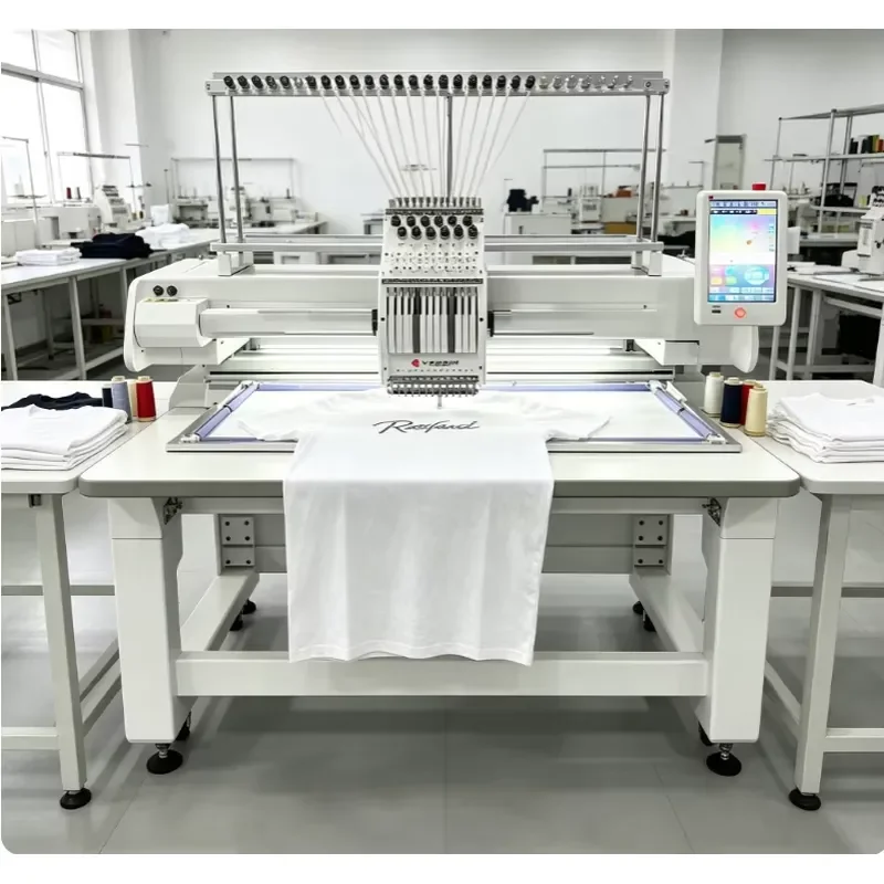 Heavy-Duty 12-Needle Embroidery Machine for Leather and Canvas Bag Decoration