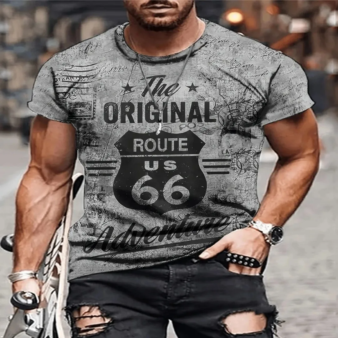 

Summer 2025 men's casual T-shirt, streetwear, fashionable and breathable short-sleeved top, polyester fiber