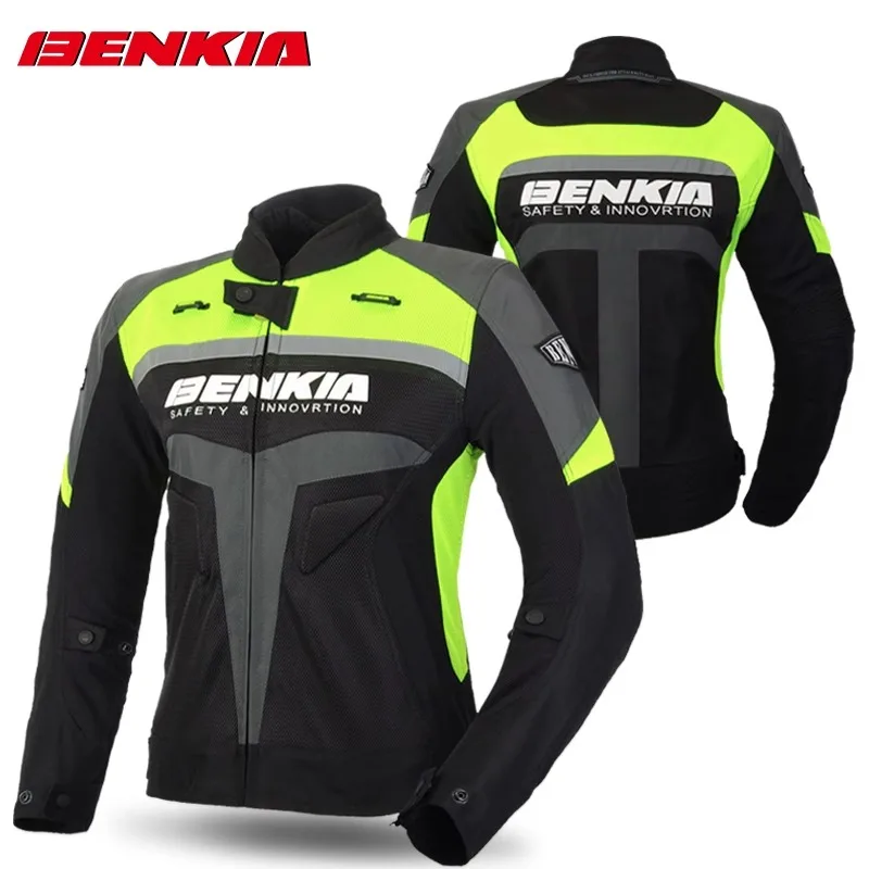 BENKIA Motorcyclist Jacket Suit Women's Spring and Summer Breathable Racing Car Anti-drop Slim Fit Safety Tight Locomotive Suit