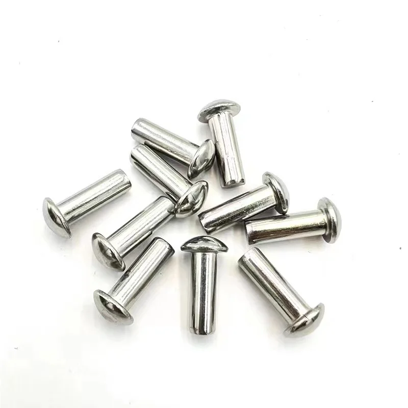 10/50pcs M0.8 M1 M1.2 M1.4 M1.6 M2 M2.5 M3 M4 M5 M6 A2-70 304 Stainless Steel Button Round Head Solid Rivet Self Plugging GB867