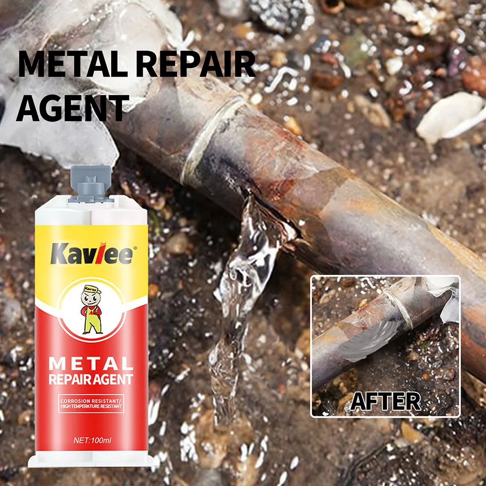 100mL DIY AB Glue Metal Repair Paste Strong Cold Welding Industrial Glue Heat Resistance 2 In1 Strong Bond Sealant Repair Agent