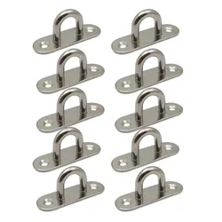 10pcs 2.36 Inch 304 Stainless Steel Ceiling Hooks Pad Eyes Plate Marine Hardware Hooks