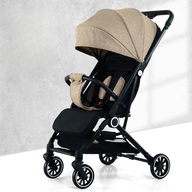 High Landscape Stroller Sit and Lie Down Lightweight Foldable Stroller Shock-absorbing Children's Trolley Washable Baby Stroller