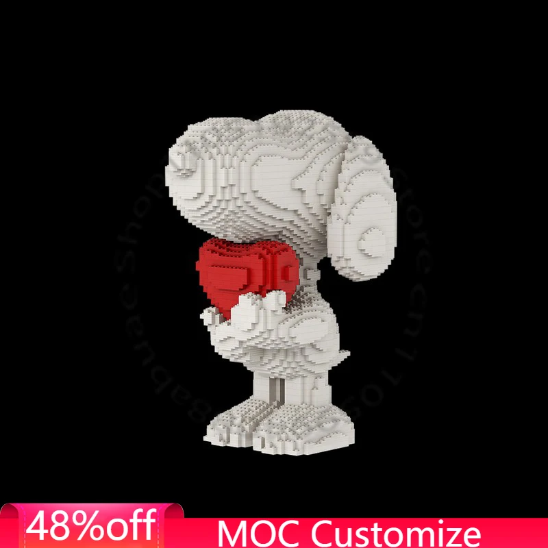 

5790 деталей: Романтическая собачка MOC, модульный конструктор, креативный дизайн, развивающая обучающая игрушка, DIY-конструктор, подарок