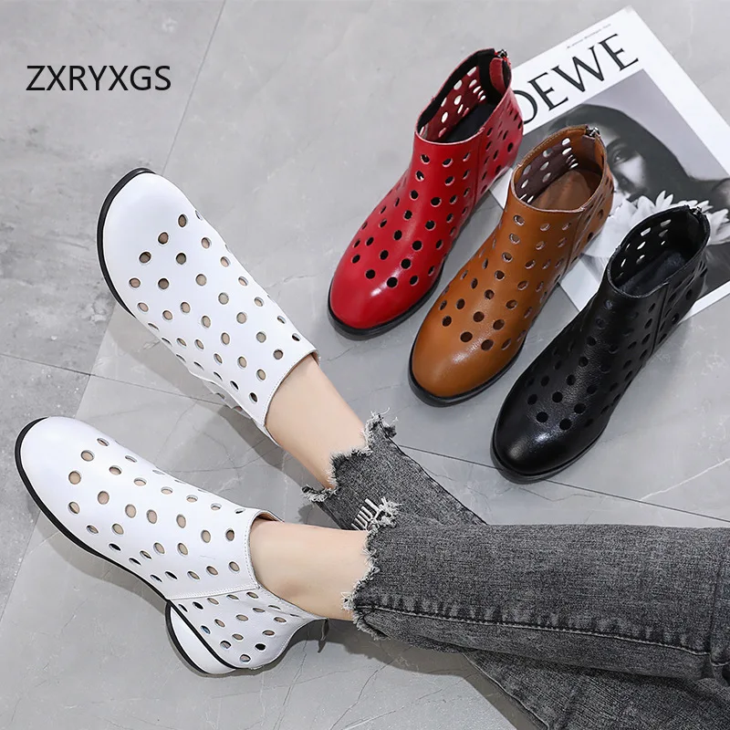 zxryxgs-large-size-top-cowhide-boots-women's-real-leather-sandals-elegant-fashion-summer-boots-thick-low-heel-trendy-boots-2025