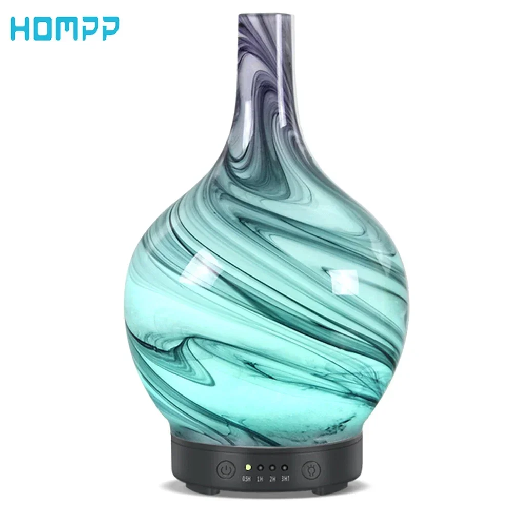 Aromaterapia Glass Marble Design Umidificador, Difusor de aroma de óleo essencial, desligamento automático, névoa fria, Home Spa, feito à mão, 100ml