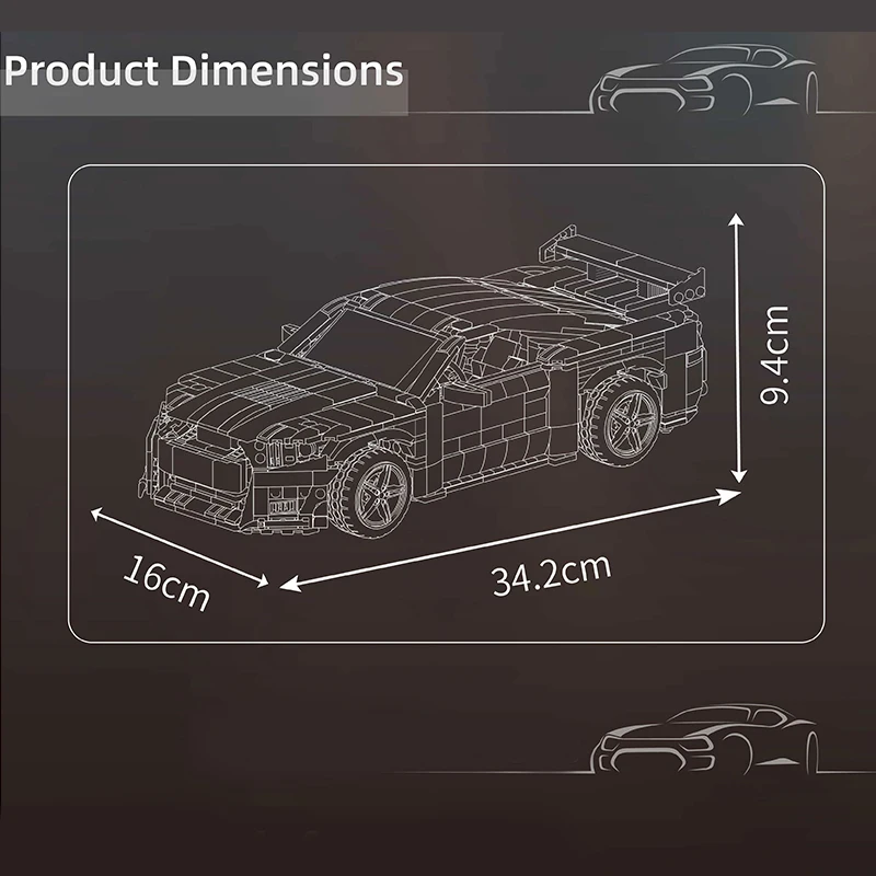 Mould King-Kit de bloques de construcción de coche deportivo GT500, modelo de coche de carreras clásico, adornos de montaje, juguete para adultos y niños, regalos de navidad, 1556 Uds.