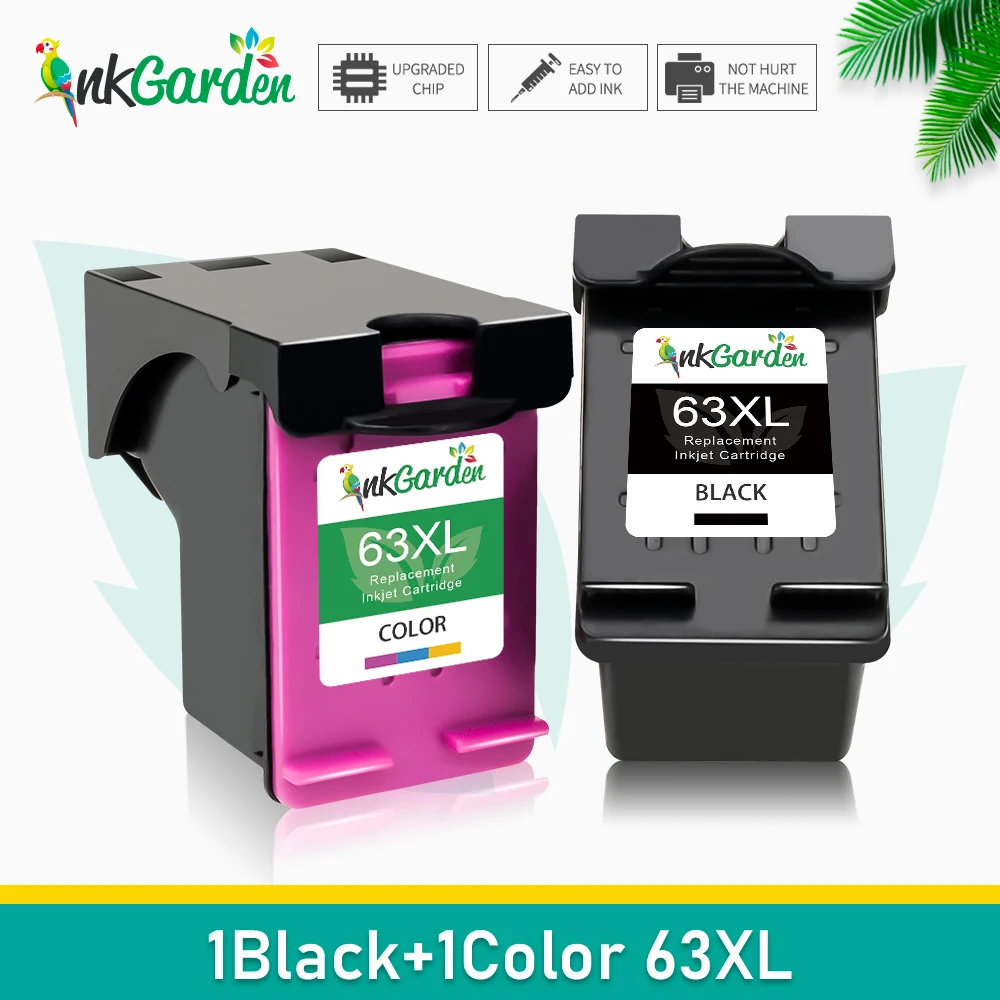 Ink Garden  63XL Cartridge Compatible For HP 63  Ink Cartridge Deskjet 2130 2131 3630 4250 5258 5264 5230 5232 5255