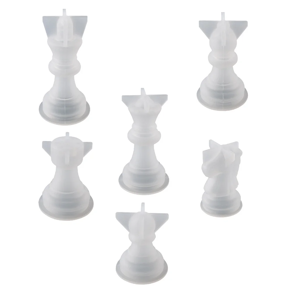 

6pcs Silicone Chess Pieces Mold Diy Non-Stick Game Making Tool For Desktop Decor Craft Jewelry Making Accessories Gift