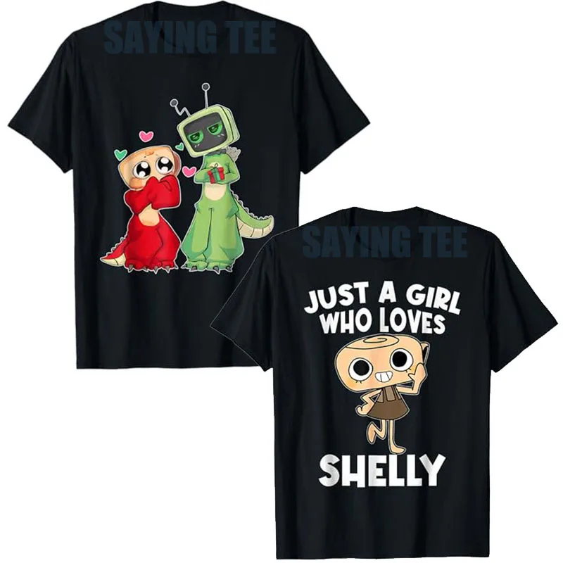 Just A Girl Who Loves Shelly Cartoon Birthday T-Shirt Funny Anime Comics Saying Tee Novelty Gift Kids Fashion Y2k Streetwear Top