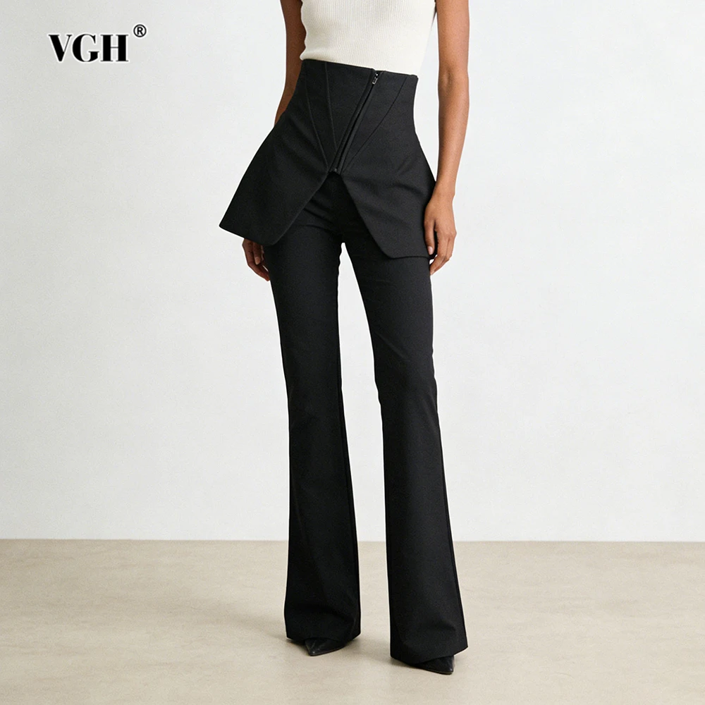

Новые женские брюки VGH: стройнящие, с высокой талией, осенний дизайн, повседневные, для офиса, модный стиль