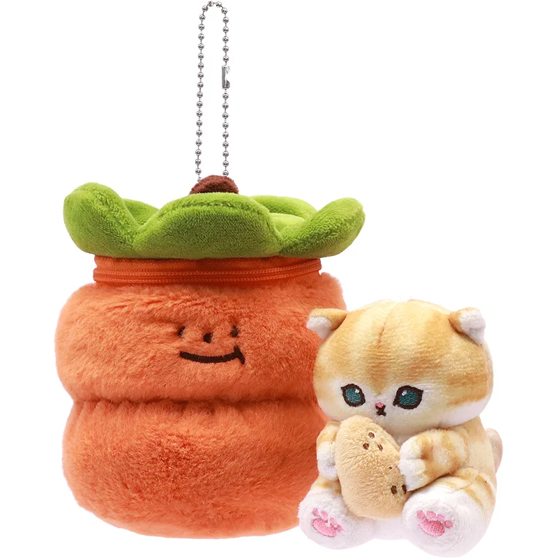 Cat Fortune Sandy Good Persimmon Peanut Plush Doll Pendant Persimmon Peanut Plush Doll Pendant Bag Car Cute Cartoon Pendant