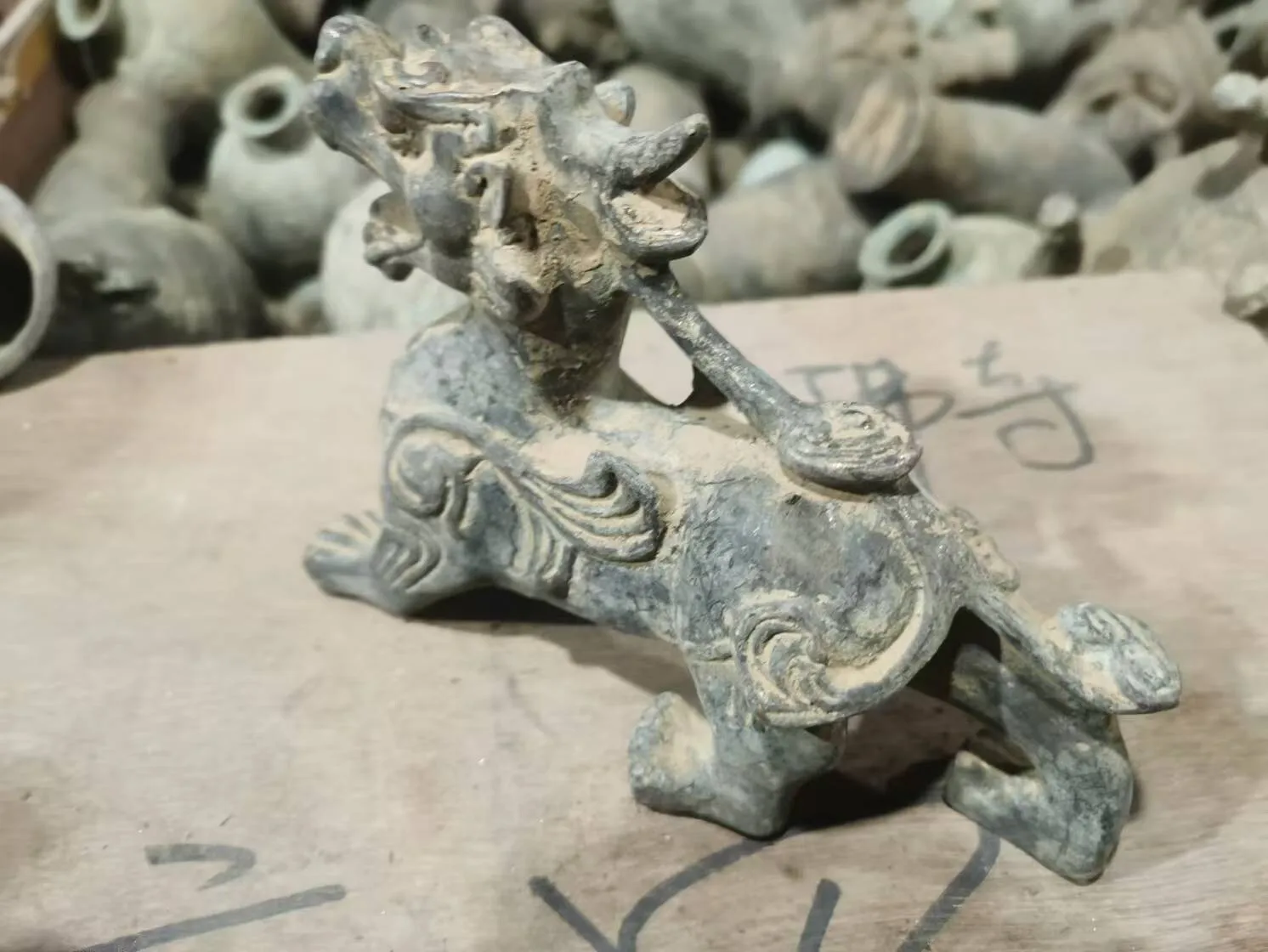 China Copper Pixiu kylin auspicious beast,Old Bronze Be unearthed