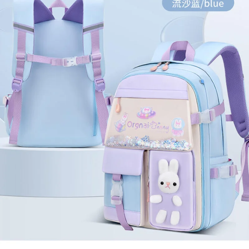 New Student Bag Youth School Backpacks Primary Unisex Childlike Cartoon Cute Little Rabbit School Backpack Waterproof Travel Bag