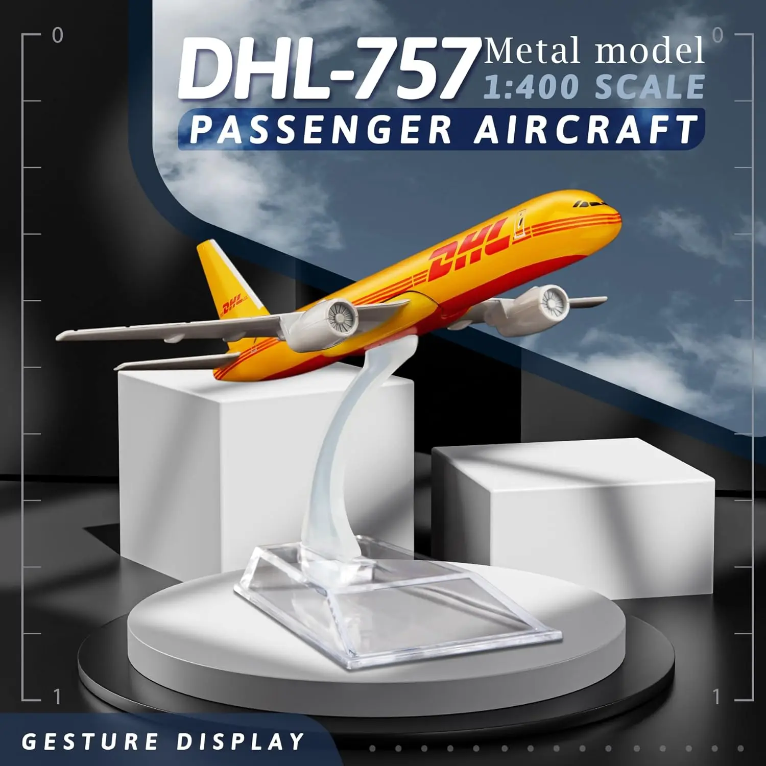 1/400 Die-cast Metal Airplane Model DHL757 Alloy Model Airplane for Aviation Enthusiast Gift, Desktop Display Decorations