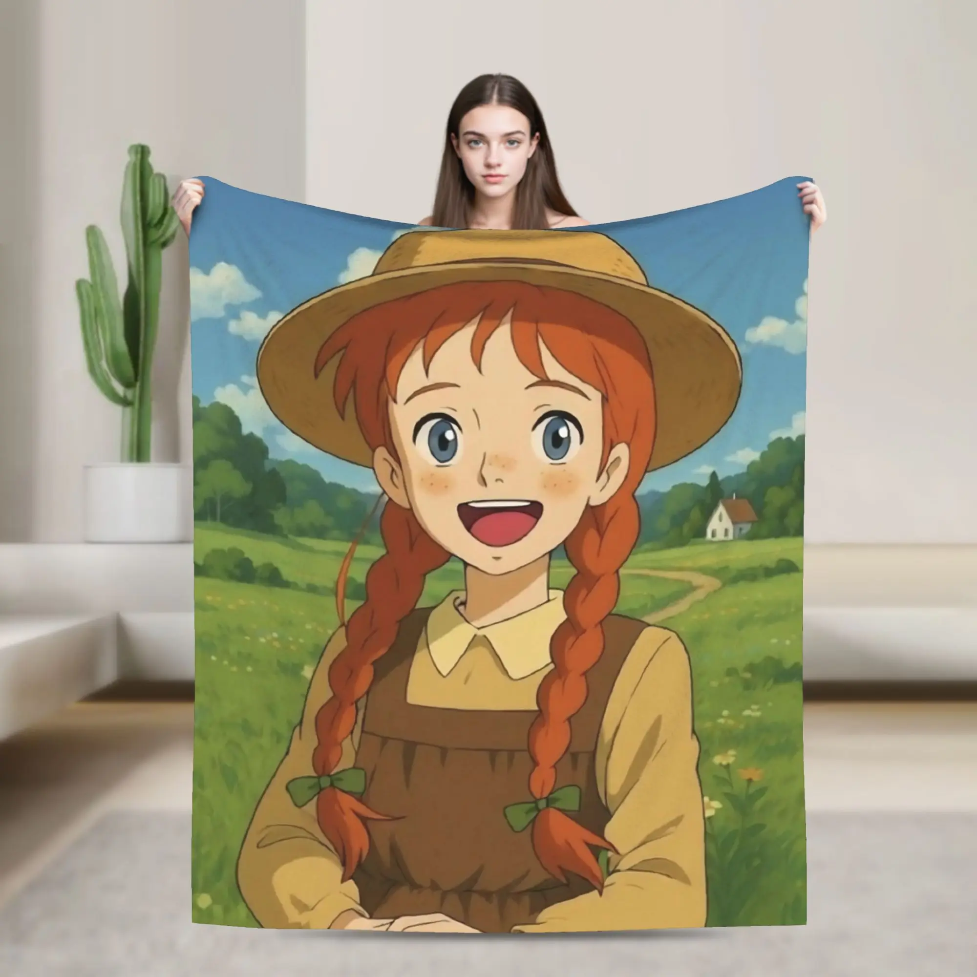 A-Anne Shirley Cartoon Print Blanket For Men Women Super Soft Warm  Throw Blankets for Couch 50x60 Inches Multiple Sizes