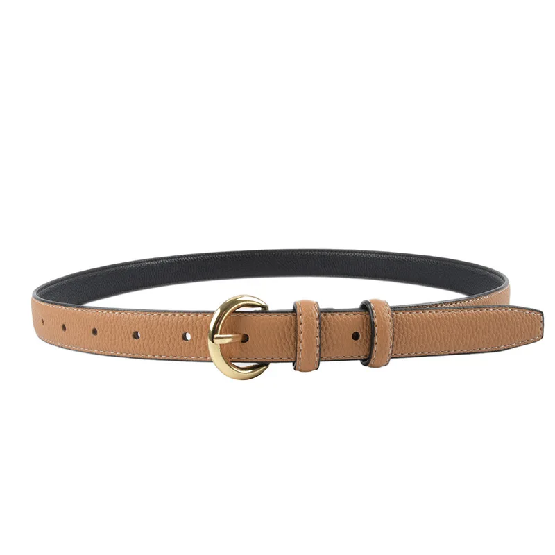 

Luxury Top Layer Cowhide Lychee Grain Genuine Leather Women's Belt with High-end Feeling Belt Paired with Jeans and Casual Pants