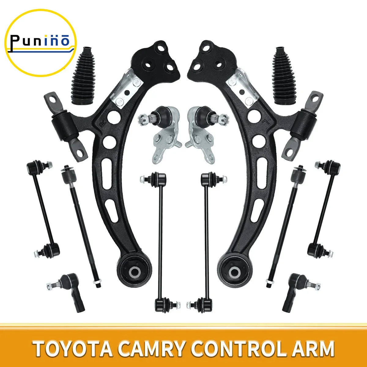 Punino Front Lower Control Arm Ball Joints Stabilizer Bar Link Tie Rod Kits for Toyota Camry Avalon Lexus ES300 1997 - 2001