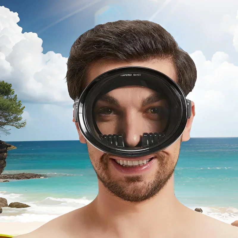 Maschera subacquea retrò, maschera per pesca subacquea, vetro temperato HD, antiappannamento, ideale per attività acquatiche