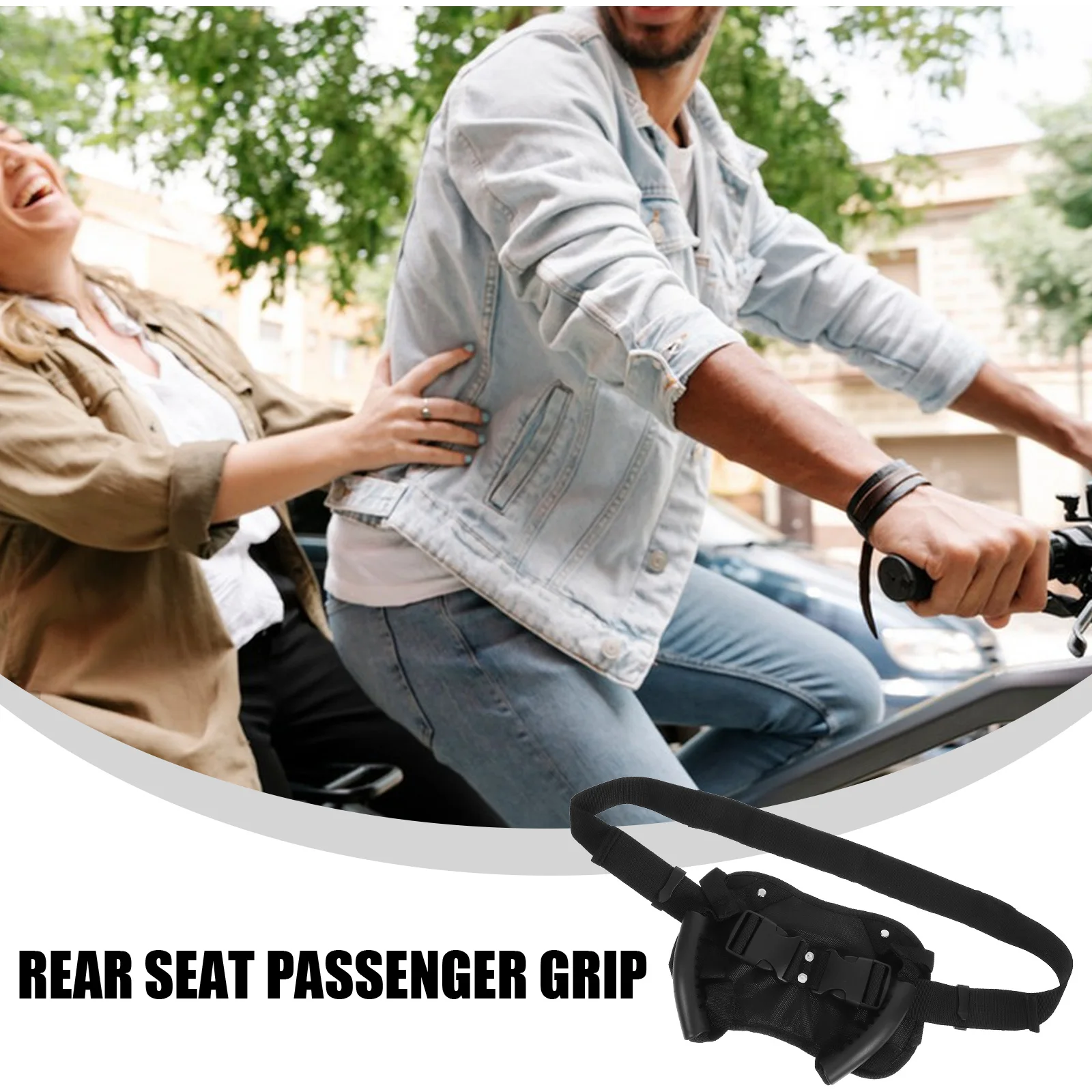 

Universal Motorcycle Rear Seat Handle Grip Ergonomic Design Durable Safety Support Passenger Stability Easy Installation Beach