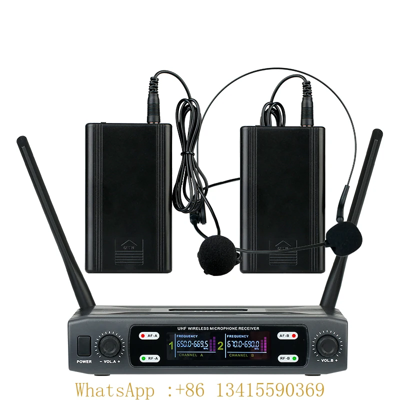 

OEM/ODM 2 Collar Microphone Wireless Head Microphone Lavaliere Microphone