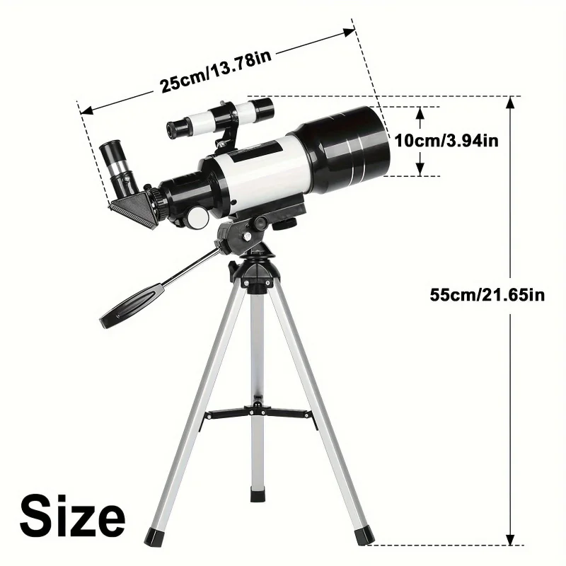 This 150x magnification telescope, with a 70mm aperture, is suitable adults. It's a portable astronomical telescope with hig