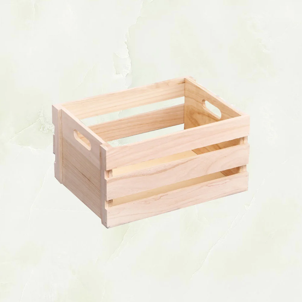 Wadah Keranjang Kayu Antik Kantor Organizer Desktop Lampu Serat Bunga Simulasi