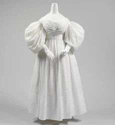 1830s white ball gown victorian civil war southern belle dress Victorian lantern sleeve ball gown vintage evening dress