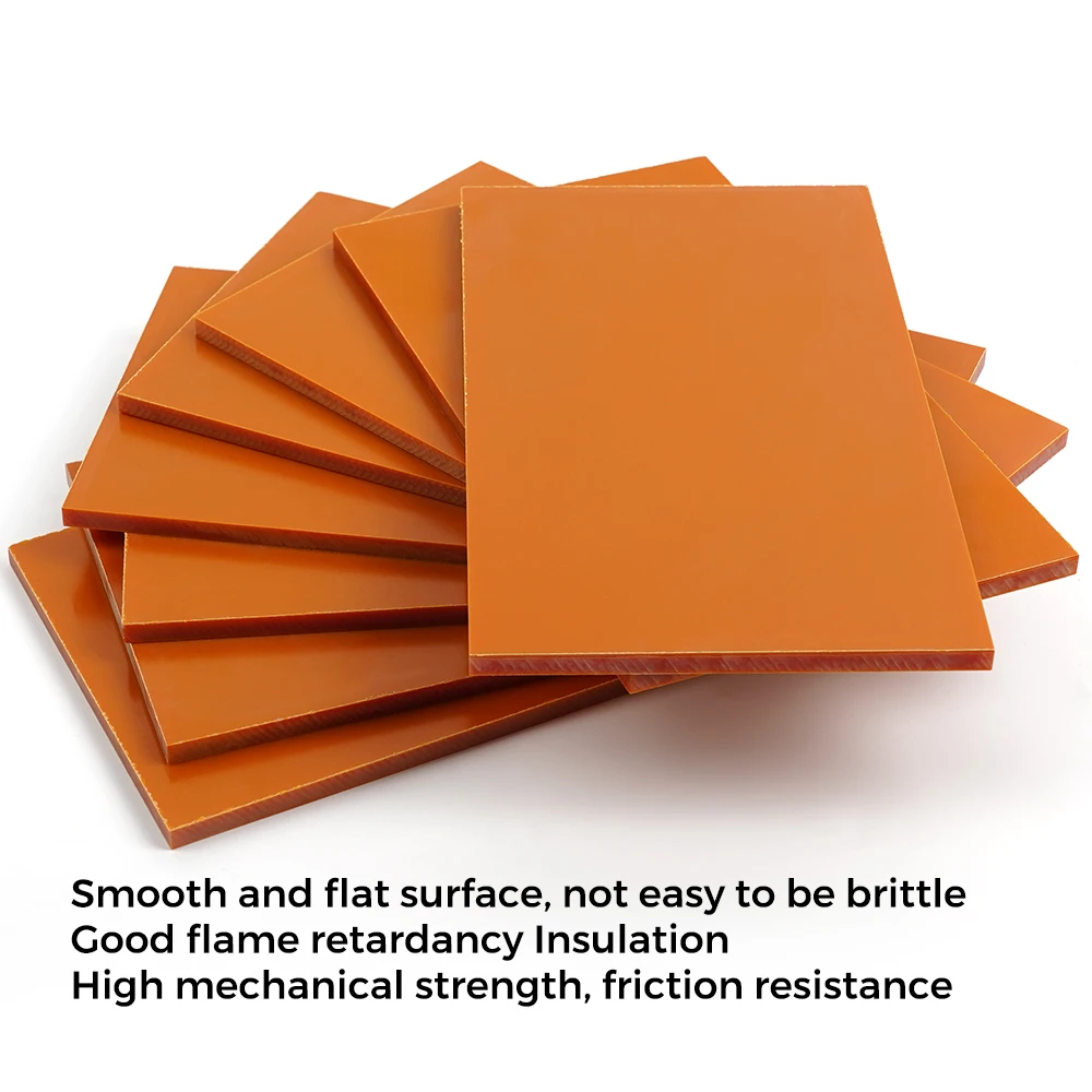 

2/4/8PCS 175x100x5mm Bakelite Plate Insulation Phenolic Resin Board Bakelite Sheets Antistatic and High Temperature Resistance