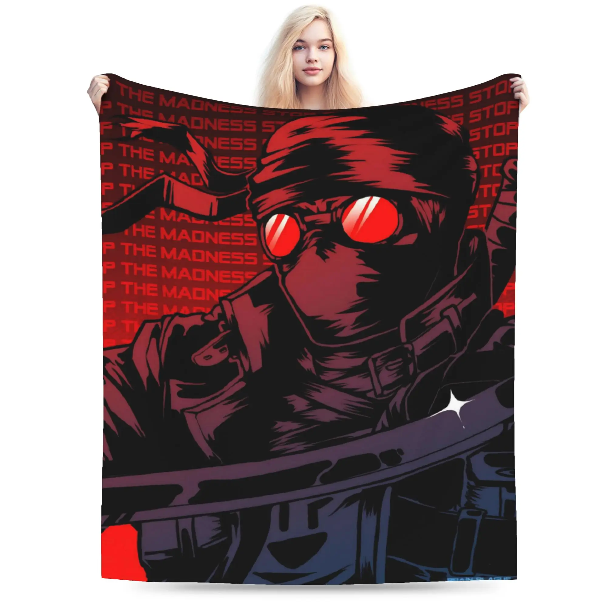 Y2K MADNESS COMBAT Hank Blankets Lightweight Thin Flannel  Relax Throw Blanket Machine Washable