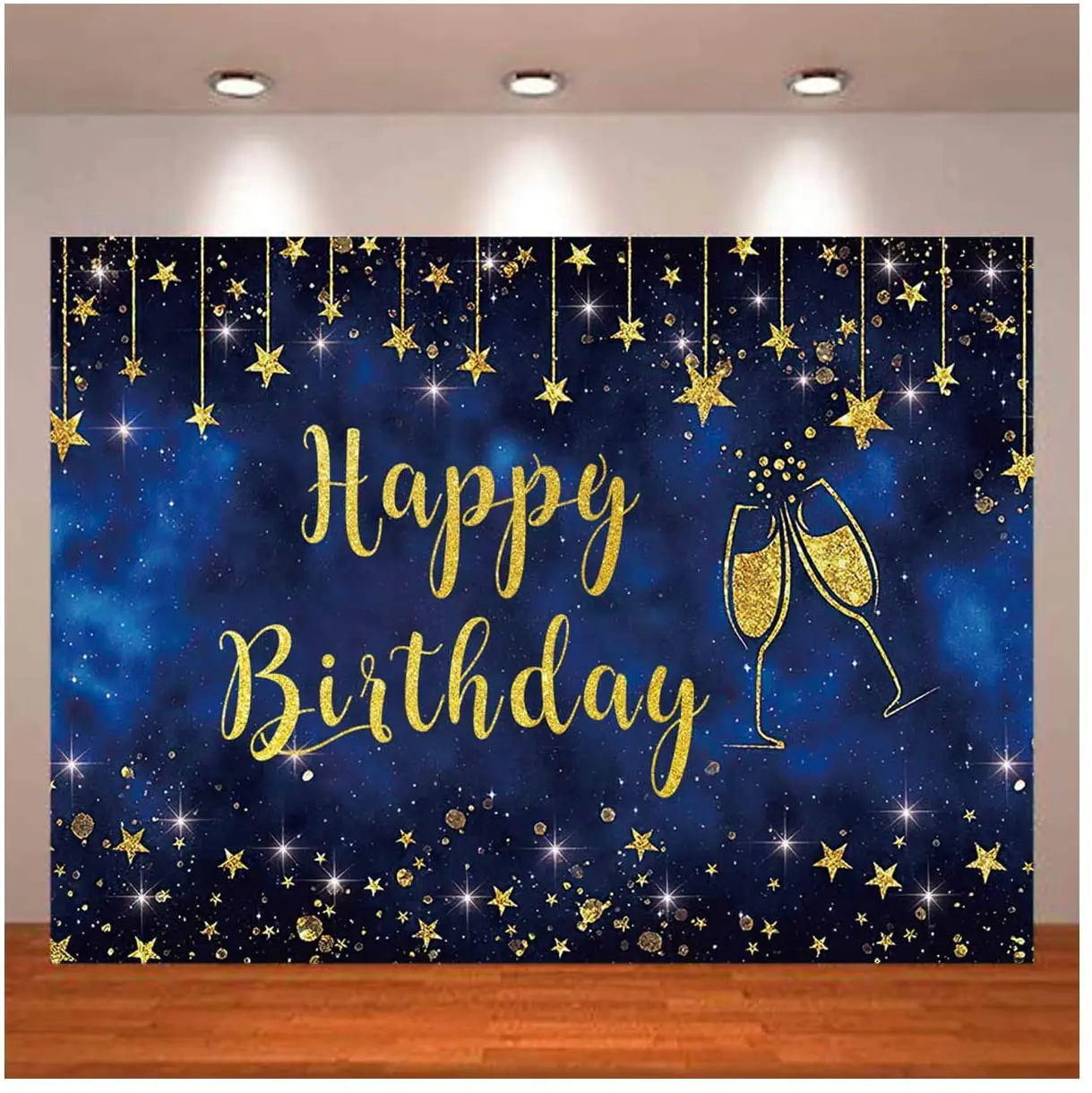 

Photography Backdrops Blue Night Star Starry Sky Shining Photo Background For Woman Girls Birthday Party Cake Table Decor Banner