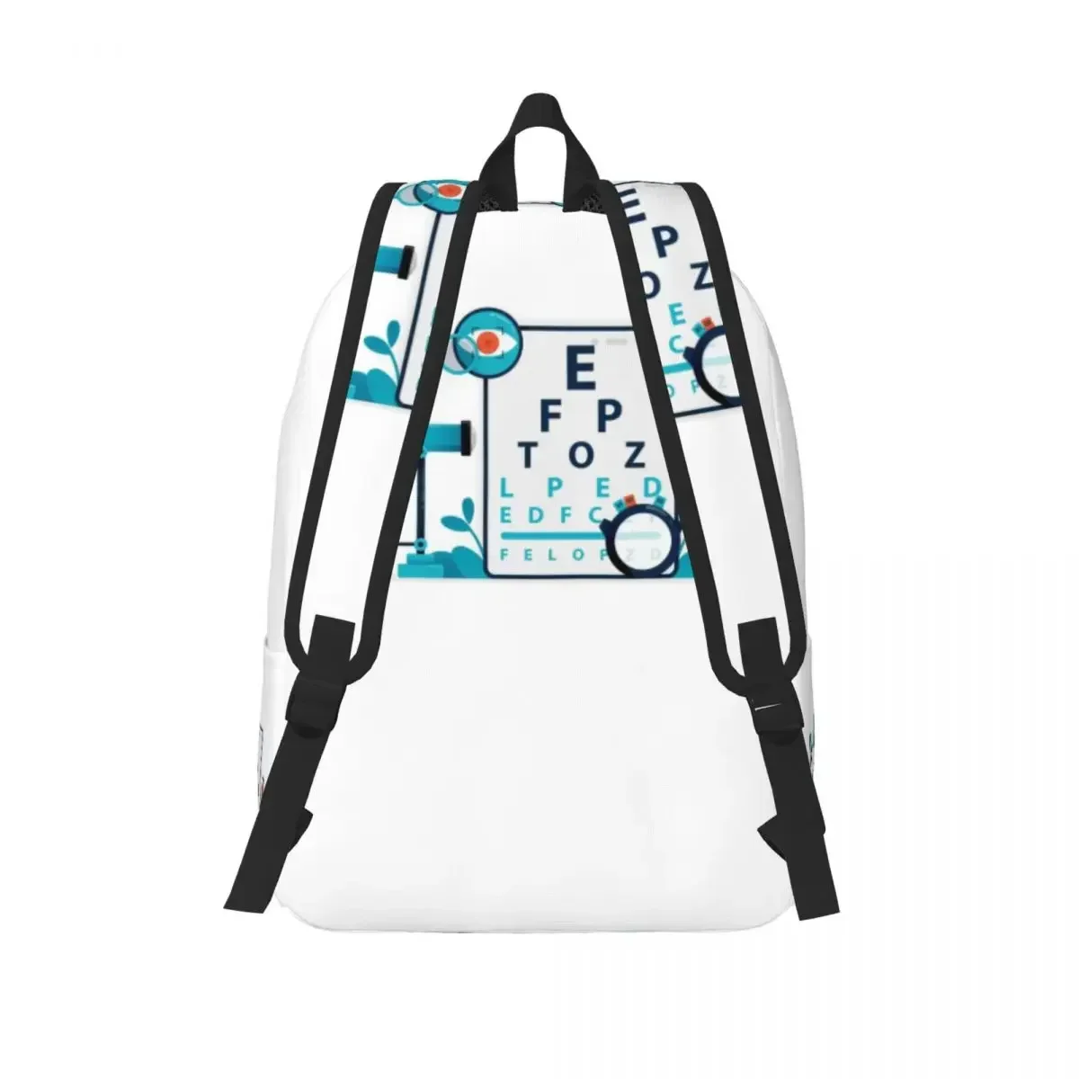 

Eye Chart Optical Optics Travel Canvas Backpack Men Women School Computer Bookbag Optometrist College Student Daypack Bags