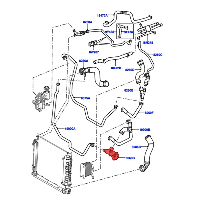 

PCH501310 Car Engine Coolant Pipe For Land Rover Range Rover 4.2L V8 Petrol 06-09