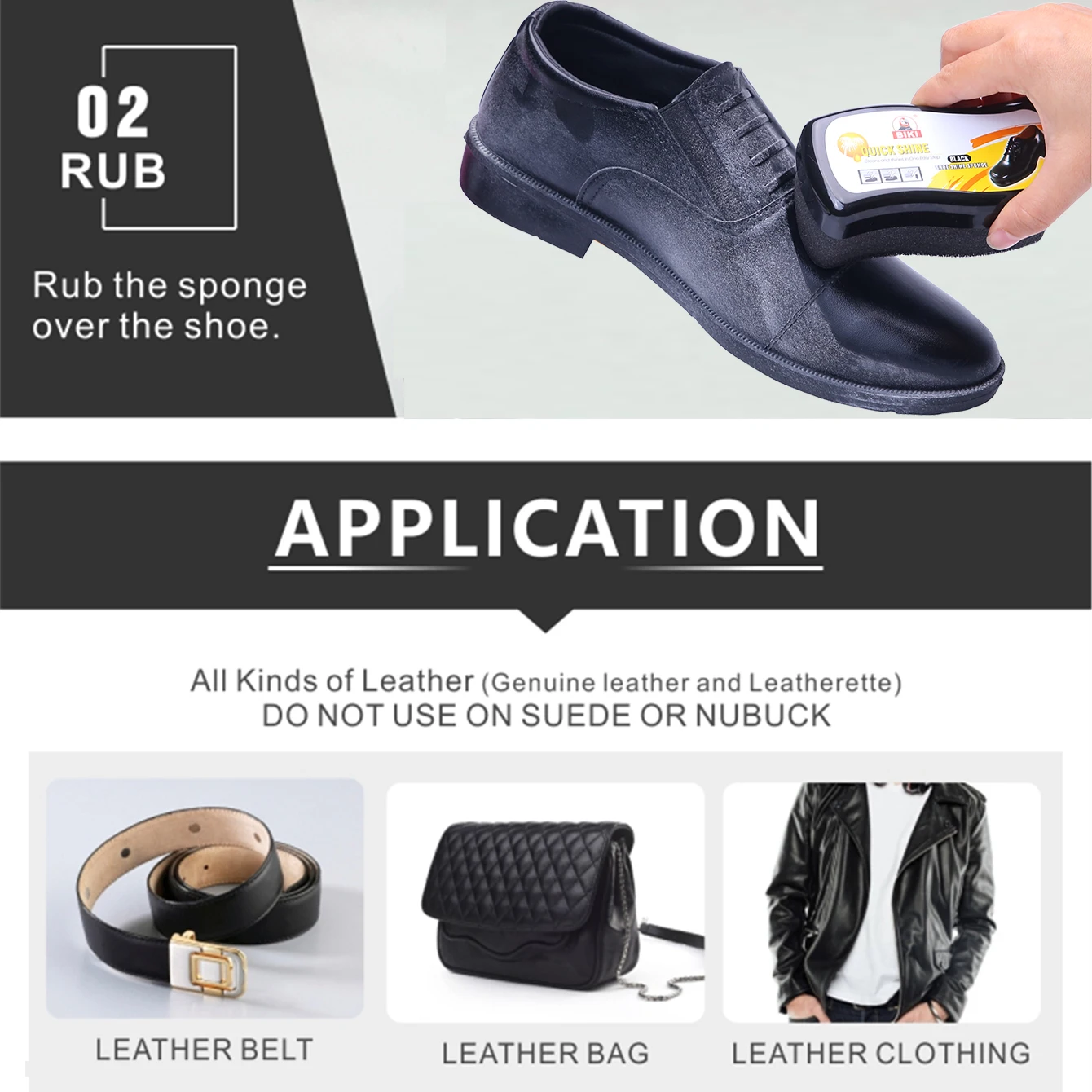 Schuhspülschwamm, kein Polieren, Lederschutz, Polierer für echtes, synthetisches und Kunstleder, Reiniger für Stiefel, Schuhe – Detail 4