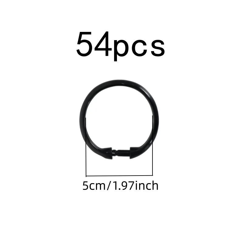 Transparent Bath Rings 54 pcs, Easy Snap-On Closure, Smooth Glide Design, for Home Bath Area, Multipurpose