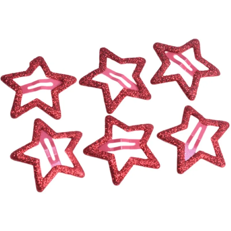 5/10 Stück Y2K BB Glitzer-Stern-Haarspangen Mädchen Bunte Kawaii Haarklammern Kinder Metall-Schnappclips Kopfschmuck Haarschmuck Accessoires – Detail 5